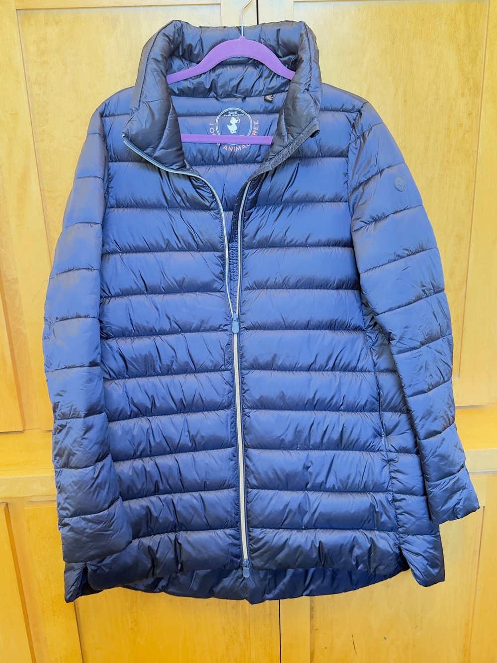SAVE THE DUCK Navy puffer mid length